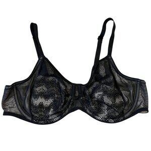 Chantelle C15710 Womens Lace Underwire Bra Size 34D Black